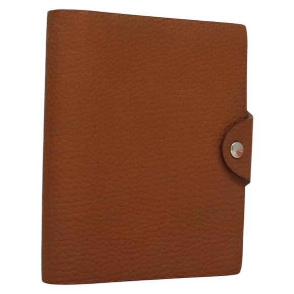 HERMES Yuris PM Day Planner Cover Leather Brown Silver Auth 133499 - Picture 1 of 16
